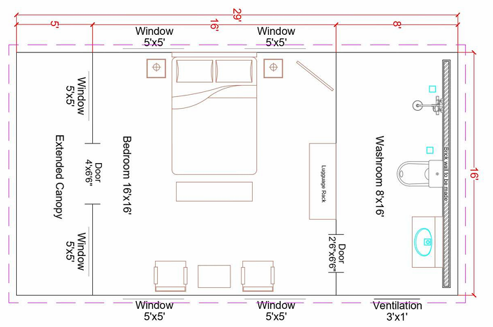 25x50 Floor Plan
