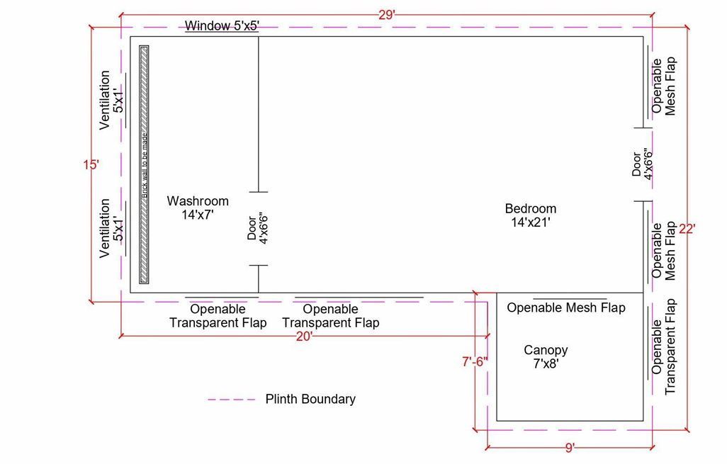 36x18 Floor Plan