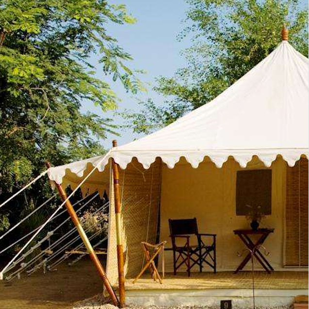 Three Conical Tent Front View