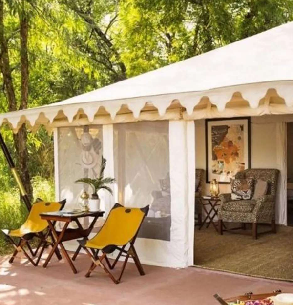 Two Conical Tent Side View