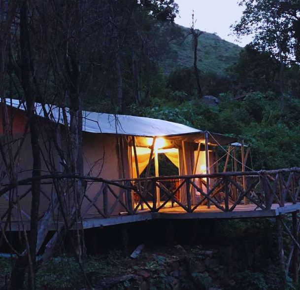 Two Conical Tent Side View