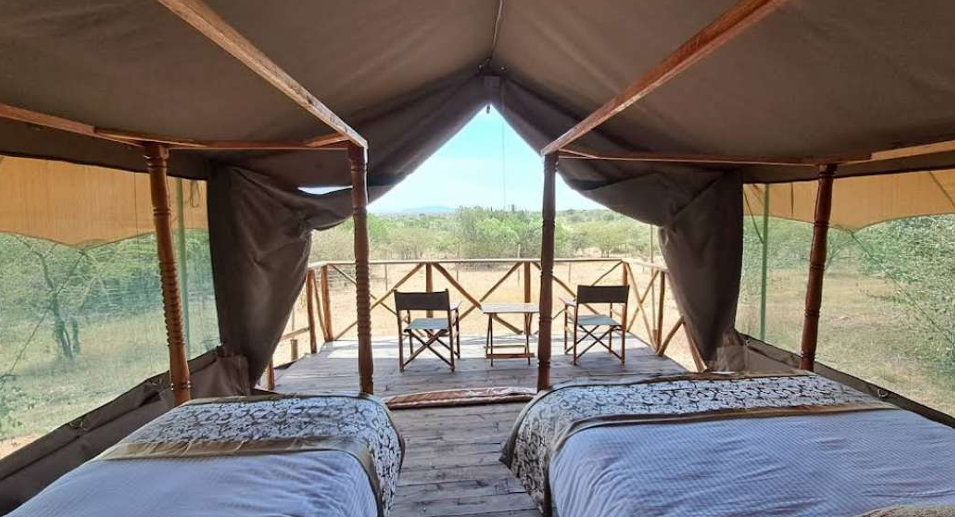 Two Conical Tent Front View