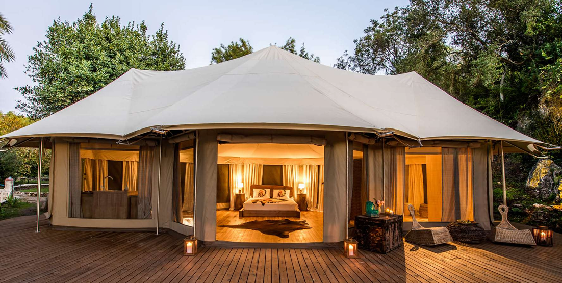 Three Conical Tent Front View