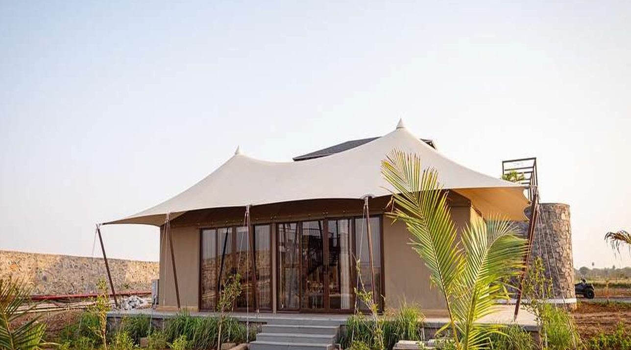 Two Conical Tent Front View